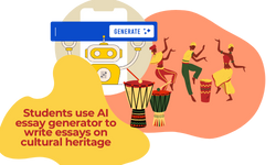 Students using AI essay generator to write essays on cultural heritage